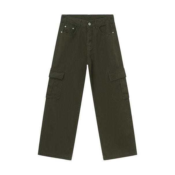 Men's Clothing Cleanfit Basic Simple Solid Color Multi Pocket Straight Multi Color Jeans_mkmklike.com