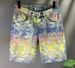Men's American Streetwear 5 Inch Jacquard Denim Shorts Colorful Casual Cargo for Summer_mkmklike.com