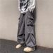 Overalls Loose American Men's And Women's High Street Design Sense Drawstring Hip Hop Tied Feet Wide Legs Drape Lazy Wind Long Pants_mkmklike.com