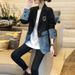 Women's Clothing Petite Women's Korean Style British Denim Blazer Casual Elegant Patchwork Blazer Long Sleeve For Formal & Casual For Women_mkmklike.com