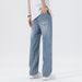 Tencel Jeans Men's Straight Loose Harlan Trendy Brand Retro Washed Lyocell Drape Trousers Wide Legs American Style_mkmklike.com