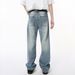 Men's Clothing Autumn Retro Distressed Washed White Jeans Loose And Versatile Mopping Casual Pants_mkmklike.com