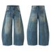 Men's Clothing American Streetwear Dirty Splatter Paint Curved Jeans Loose Fit Floor Length Pants Wear For Men And Women Unique Design_mkmklike.com