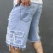 2025 New Summer Five Point Casual Ripped Hole Trend Mid Length With Rough Edges, Men's Shorts_mkmklike.com