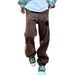 Men's Loose Fit Star Embroidered Jeans – Retro Streetwear Straight Leg Denim Pants (Mid-Rise, Washed Effect, Non-Stretch)_mkmklike.com