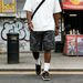 Amazon's European And American Retro Washed Denim Shorts For Men, Featuring Centipede Embroidery, Loose Fit, Street Style, Hip Hop, Trendy, Versatile Men's Trousers._mkmklike.com