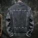 Loom Trendy Brand Denim Jacket For Men, Autumn Style, European And American Slim Fit, Turn-Down Collar, Men's Casual Black_mkmklike.com