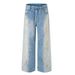 Splashed Ink Vintage Dirty Trendy Loose Straight Jeans For Men, American High Street Tie-Dye Gradient Wide-Leg Pants_mkmklike.com