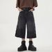 Retro Washed Denim Jeans Trendy Brand Casual Straight Leg Cropped Pants For Men Summer_mkmklike.com