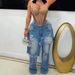 LD2525 Autumn Winter New European And American Women's Fashion Denim Vintage Patchwork Destroyed Decorative Loose_mkmklike.com