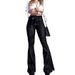 European And American Hot-Selling High-Waisted Hip-Lifting Drawstring Flared Wide-Leg Jeans For_mkmklike.com