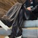 American Retro High Street Pants Autumn And Winter Trendy Brand Design Sense Tie-dye Gradual Change Wide-leg Pants Men's Loose Straight Jeans_mkmklike.com