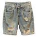 High End Men's Denim Shorts Loose Large Size Straight Hole Casual Summer Clothing_mkmklike.com