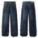 Streetwear Asymmetrical Patchwork Jeans – Unisex Baggy Denim Pants With Curved Hem (Blue, S-XXL)_mkmklike.com