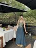 Gradient Denim Camisole Dress For Women In Early Spring 2025, New Style With Rivets, A-Line Skirt, Vest, Long Skirt_mkmklike.com