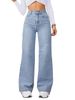 K Women's Elastic Loose Straight Leg Jeans_mkmklike.com