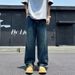 Men's Clothing Men's Curved Jeans High Street Trendy Loose Fitting Straight Leg Wide Leg Casual Pants For Spring And Autumn_mkmklike.com
