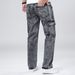 Men's Loose Fit Plus Size Jeans Trendy Brand Casual Fashionable Cargo Style Straight Leg Jeans For All Seasons_mkmklike.com