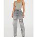 High Waisted Distressed Washed Wide Leg Jeans For Women Style BAGGY Straight Leg Denim_mkmklike.com