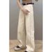 Plus-size Women's Slimming Banana Jeans, Narrow Wide-leg Pants, Versatile Loose-fitting Scythe-style Floor-length Pants_mkmklike.com