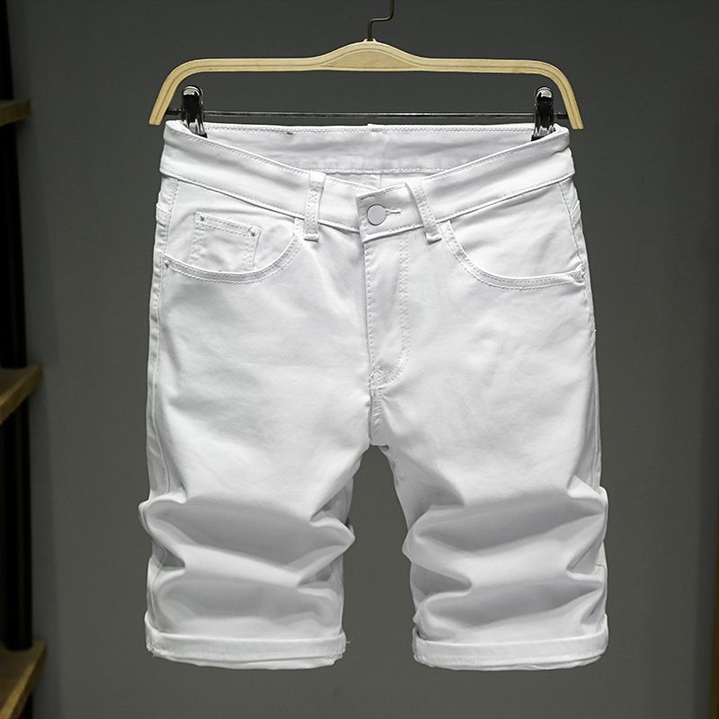 Men's Clothing Men's Retro Denim Shorts Solid Color Slimming Casual Versatile Five Point Pants Summer Trendy Style_mkmklike.com