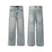 Men's Clothing Casual Washed Straight Jeans High End Retro Pants_mkmklike.com