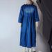 Women's Clothing Washed Denim Mid Length Sleeve Pleated Long Dress_mkmklike.com
