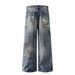Men's Clothing Jeans For Men And Women Washed And Distressed Loose Wasteland Style Straight Pants_mkmklike.com