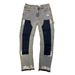 Men's Clothing Men's Denim Cargo Pants, European And American Fashion, Popular On Instagram Style, Stretch Patch Denim Layered Flared Pants 010_mkmklike.com