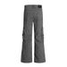 Vibe Trendy Brand Workwear Denim Flared Men's Multi-Pocket Design Deconstructed Split Vintage Washed Long Pants_mkmklike.com