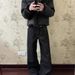 Men's High Waist Straight Leg Jeans 15 Oz Raw Selvedge Denim Unwashed Stiff Black Vintage Break-In Look_mkmklike.com