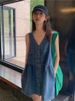 K Cowboy Shoulder Strap Dress, Female Design Sense, Niche, Slimming, Sleeveless Camisole Vest Skirt, Short Skirt_mkmklike.com