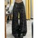 Trendy Girl Closet American Style Camouflage Jeans For Women High Waist Loose Fit Hot Girl Straight Cargo Wide Leg Pants Trendy 2025 Spring_mkmklike.com