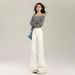 Wholesale And Dropshipping: Women's Versatile Bell-bottom Jeans, Floor-length, Fleece-lined, Regular American Style,_mkmklike.com