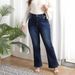 Women's Long Stretchy Slim Fit Flared Pants with Slits Washed Denim Jeans European American Style Cross Border E-commerce_mkmklike.com