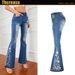 Women’s Clothing Flared Jeans For Women Heavy Industry Three Dimensional 3D Embroidery Women's Jeans Trousers Flared Pants_mkmklike.com
