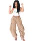 Women's Clothing Street Casual Pleated Lace Up Elastic Waist Harem Pants_mkmklike.com