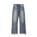 Men's Stretch Denim Pants – Tall & Slim Fit Washed Jeans For Teenagers (S-3XL, Mid-Rise Straight Leg)_mkmklike.com