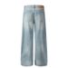 Men's Clothing Retro Basic Washed Blue Scimitar Jeans Men And Women New Loose Straight Commuter Pants_mkmklike.com