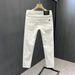 Men's Clothing White Jeans Men's Summer Thin Slim Straight Pants Business Casual Men's Versatile Fashion Nine Point Pants_mkmklike.com