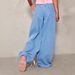 European And American Cross-border High-waisted Bow Patchwork Floor-length Wide-leg Jeans, Street-style Distressed Loose_mkmklike.com