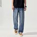 Men's Loose Fit High Street Straight Leg Jeans - Vintage Washed Denim Pants For Casual Streetwear_mkmklike.com