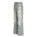 American Heavy Washed Vintage Ripped Knee Jeans Flared Street Style Loose Men's Casual Long Pants_mkmklike.com
