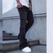 HME Men's Slim Fit Jeans Fleece Lined Thickened Frayed Edges High Street Style Slightly Flared Pants European American Cross Border TikTok_mkmklike.com