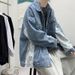 Loom Teenager Denim Men Autumn Trendy Brand Cool Printed Patchwork Jacket Korean Style Loose Student Couple Top_mkmklike.com