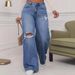 High Waist Wide Leg Jeans For Women – Distressed Denim Pants (90% Cotton, Spring Summer Casual, Relaxed Fit, Comfortable Stretch)_mkmklike.com