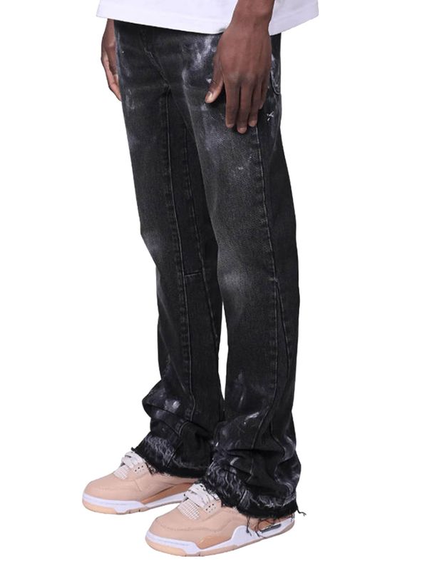 Flared Jeans Vintage Bootcut Denim Pants With Pockets Straight Leg Jeans For Men Streetwear_mkmklike.com