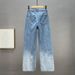 Women's Clothing hot diamond jeans women's wide leg pants spring new style high waist loose slim mopping pants trousers trend_mkmklike.com