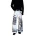 Men's Retro Hip-Hop Jeans With Musical Note Print - High Street Loose Fit Denim Pants For Casual Wear_mkmklike.com