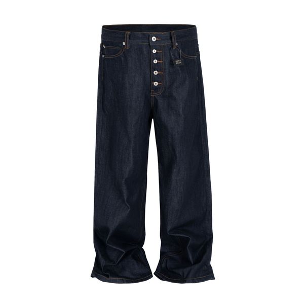 Men's Clothing Raw Selvedge Denim Jeans – Loose Fit Baggy Style, 3D Curved Design For A Vintage Look_mkmklike.com